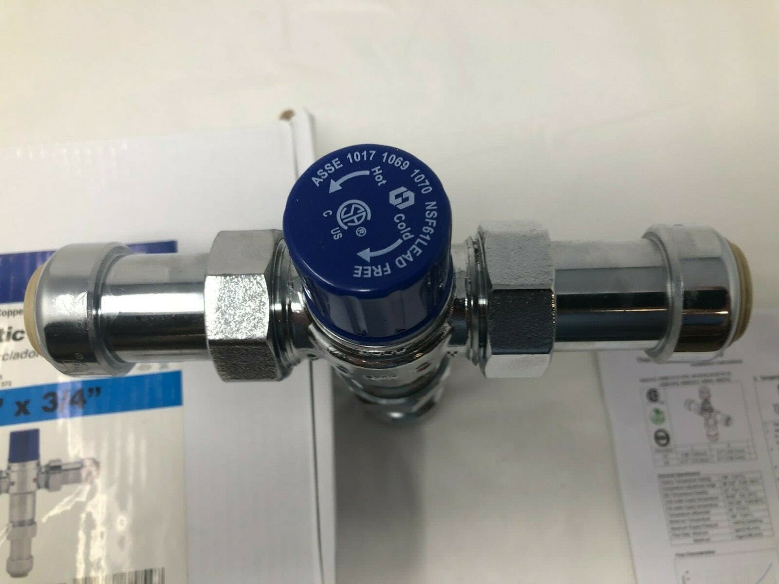 Jones Stephens C77469LF Plumbite 3/4" x 3/4" Push On Thermostatic Mixing Valve 5