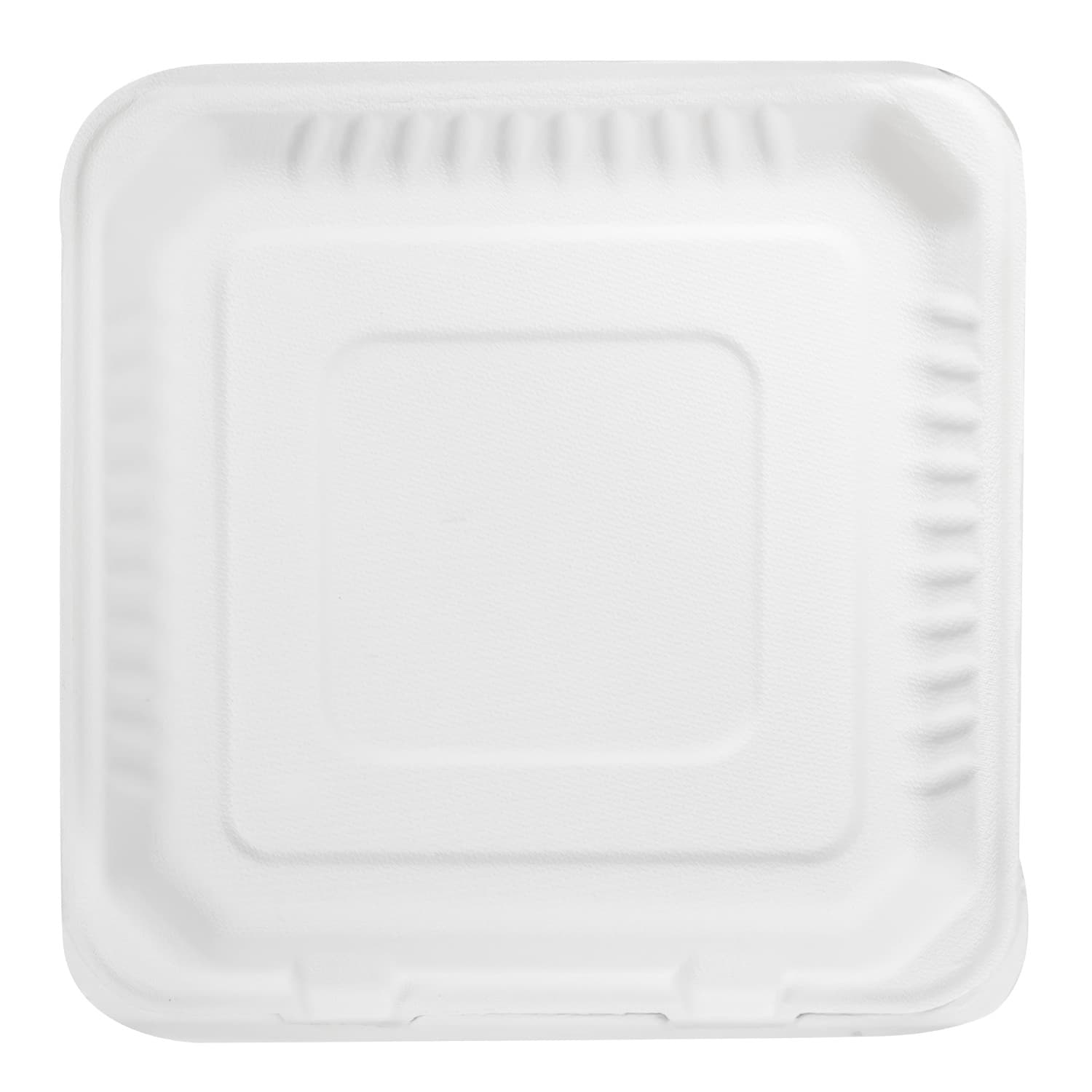 Karat Earth 9''x9'' PFAS Free Bagasse Hinged Containers - 200 ct, KE-BHC99-1CFF 4