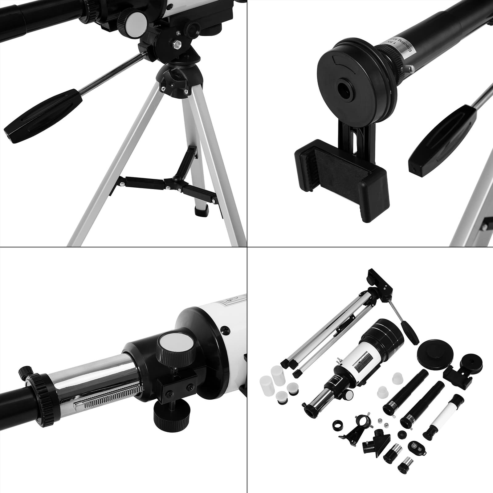 300mm Astronomical Telescope 150X with Phone Adapter Barlow Lens for Kids Gift 6