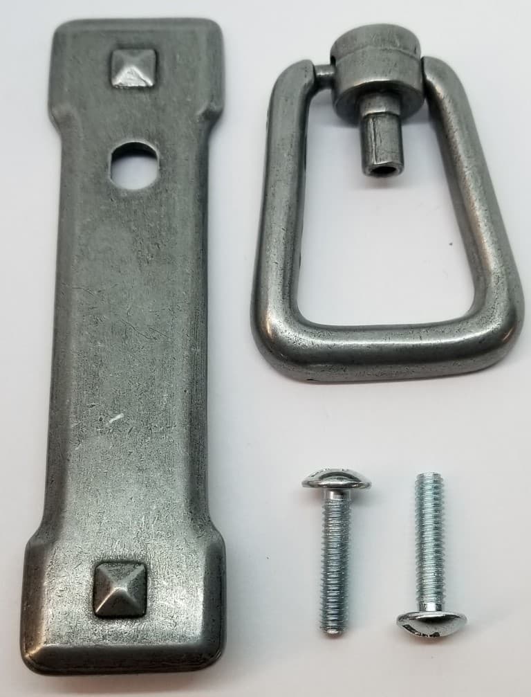 PEWTER SILVER VERTICAL Mission Style Drawer Pull patina rustic vintage old zinc  3