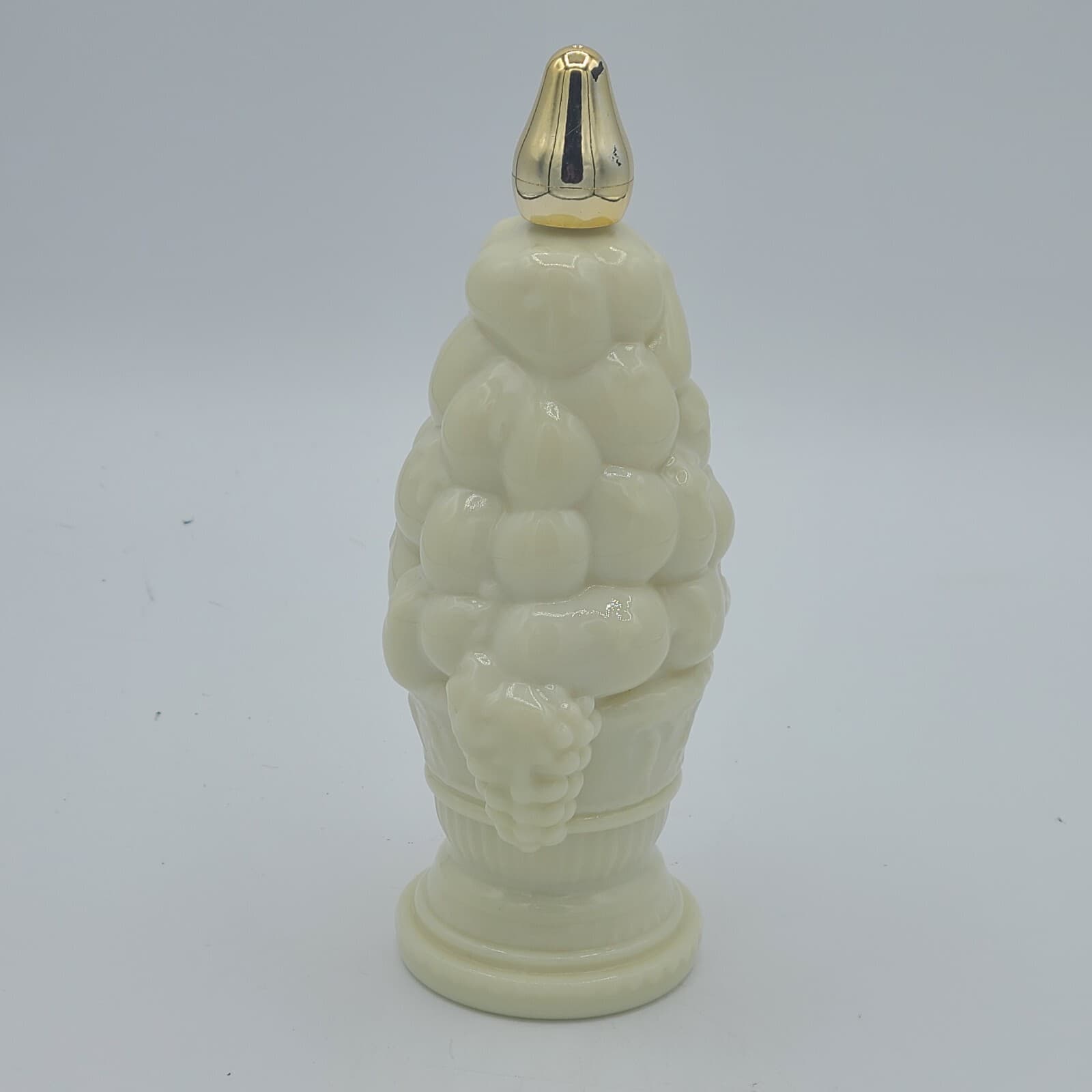 Avon Compote Cologne Field Flowers Milk Glass Grapes Fruits Topiary Design EMPTY 4