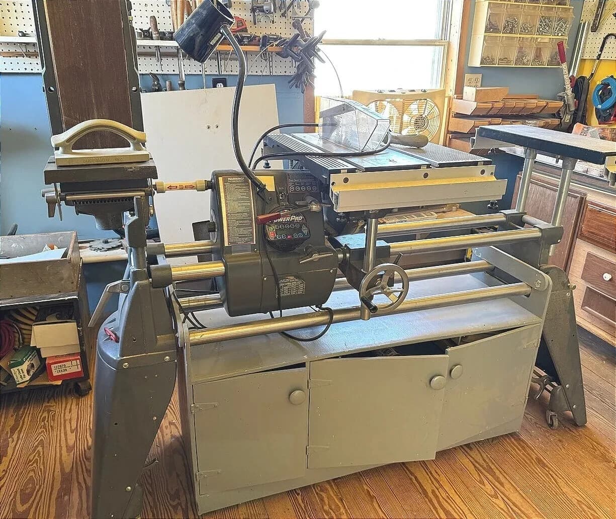 ShopSmith mystery extension table with 12in poles / base 6