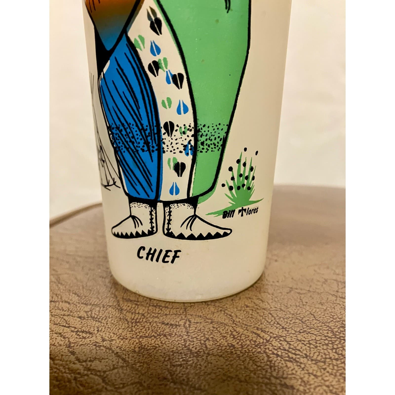 Vintage Native American Frosted Glasses.  6
