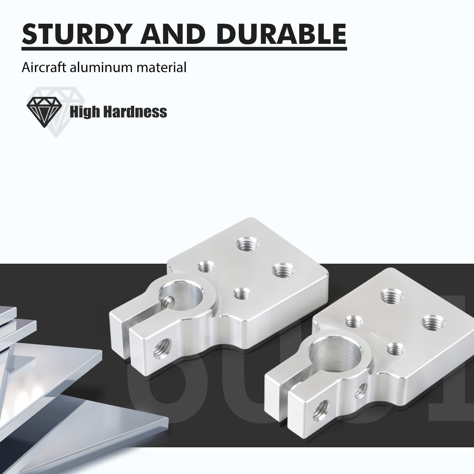 For SAE 4 Spot Flat Battery Terminal Car Audio Top Post 4/0 AWG Lugs + Bolts 6