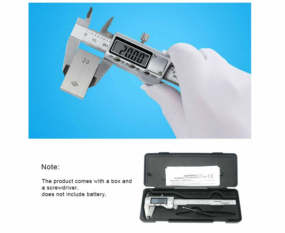6" Stainless Steel Digital Caliper Vernier Micrometer Electronic Measuring Ruler 3