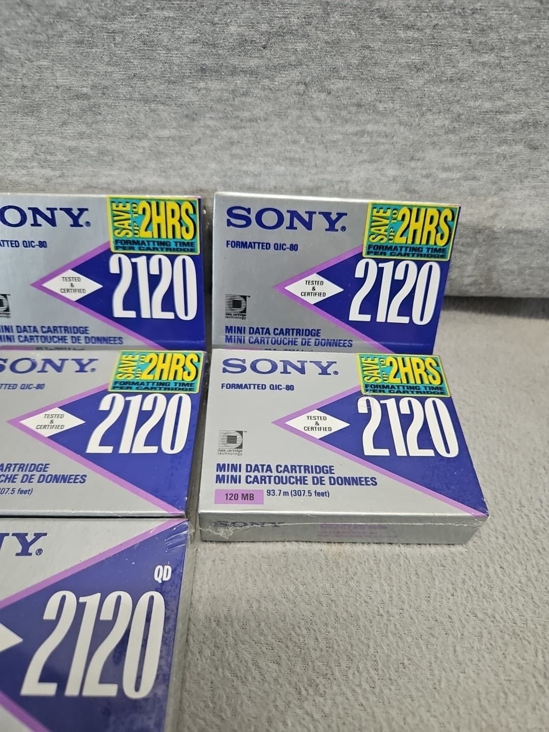 Lot Of 7 Sony 2120 Mini Data Cartridge Blank Media New (4s6) 4