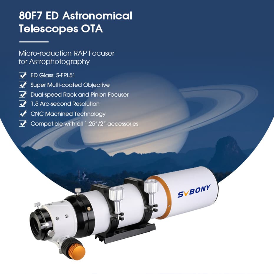 SVBONY SV503 80 ED F7 Telescope Refractor OTA for Viewing and Astrophotography 2