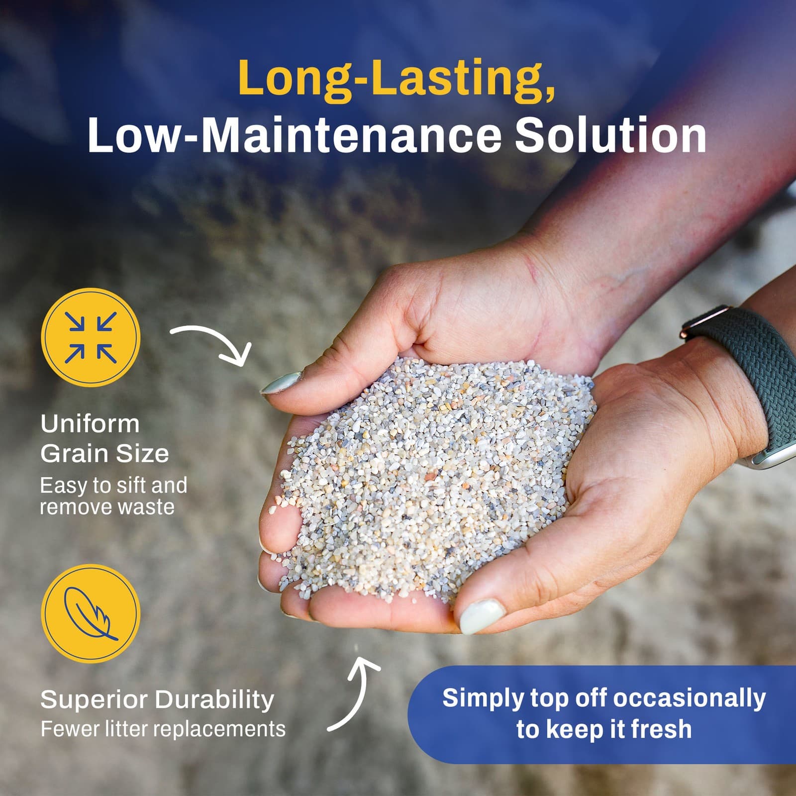 Premium Chicken Sand, Odor Eliminating Bedding for Coops, 50 Lb Bag, 2 Pack 5