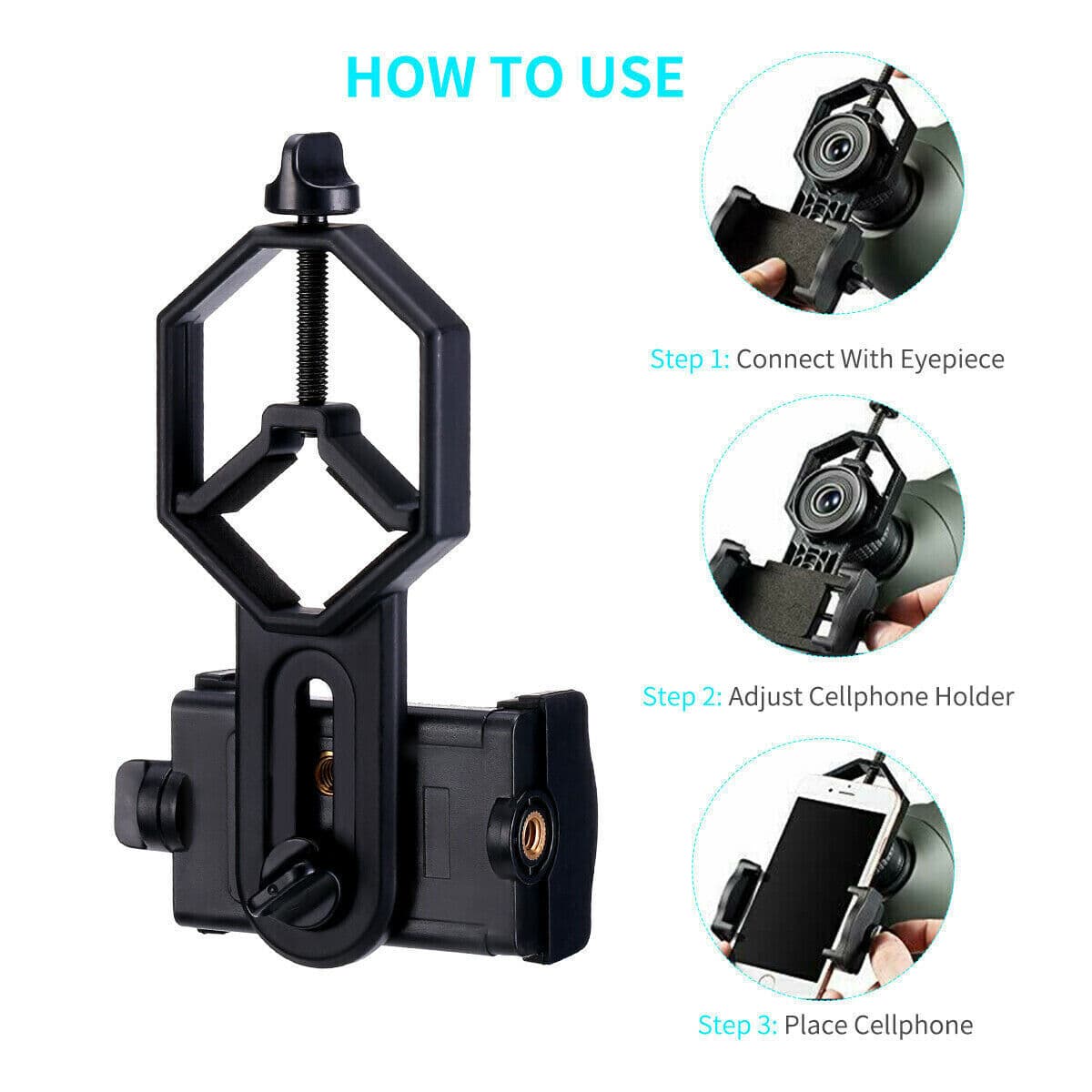 Universal Telescope Cell Phone Mount Adapter for Monocular Spotting Scope NEW 5