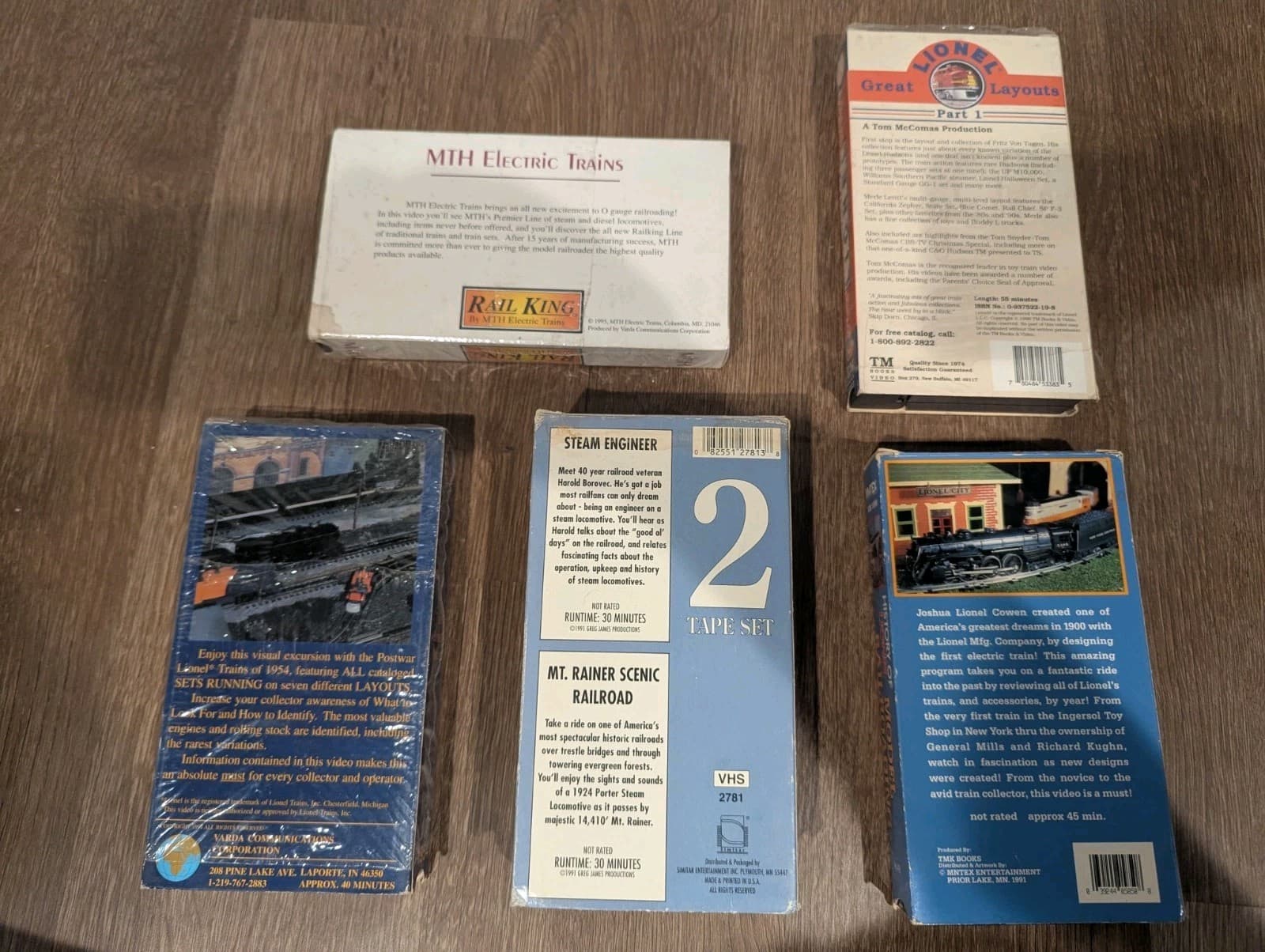 Lot of 5 Train VHS Tapes History of Lionel Layouts Rail King Great Years Rainer 2