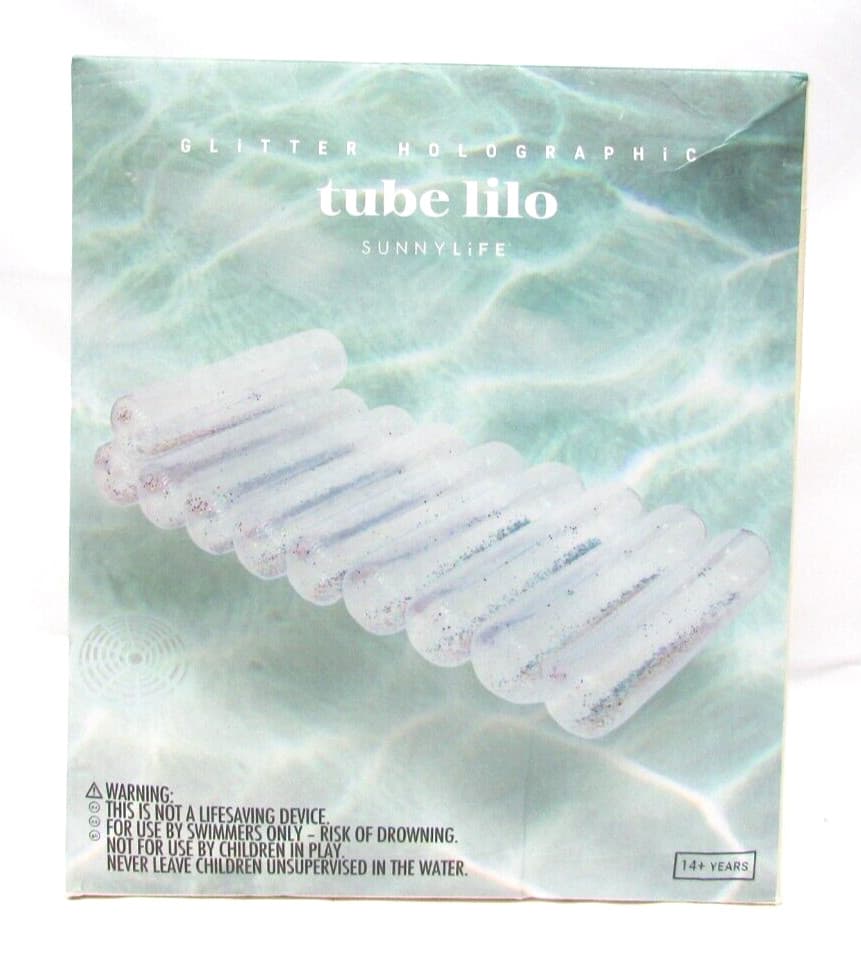 SUNNY LiFE Tube Lilo Glitter Holographic Inflatable Pool Water Float Mattress 5