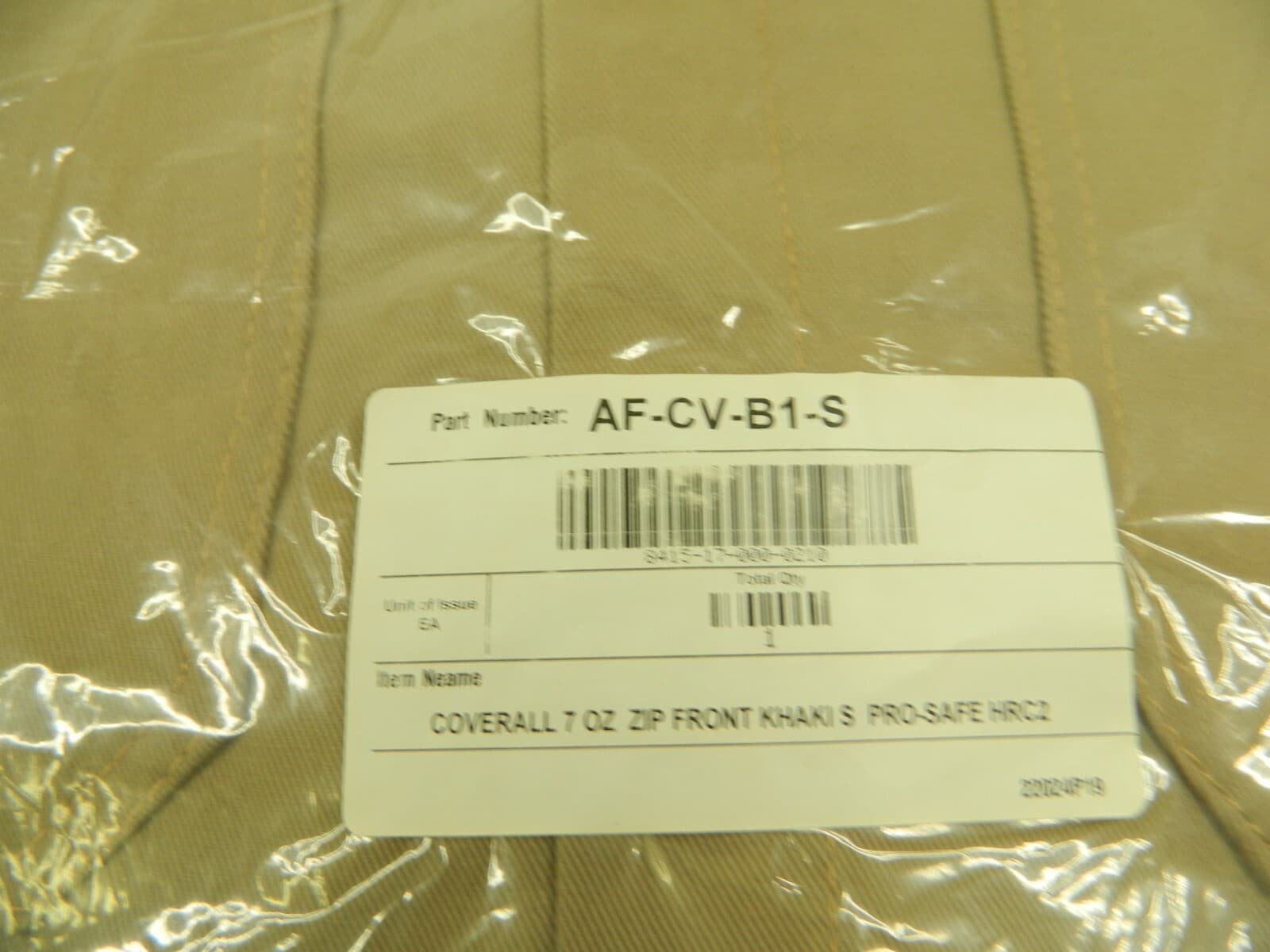 PRO-SAFE Size S Khaki 8.7 cal/cm2 Arc Flash Coveralls AF-CV-B1-S 3