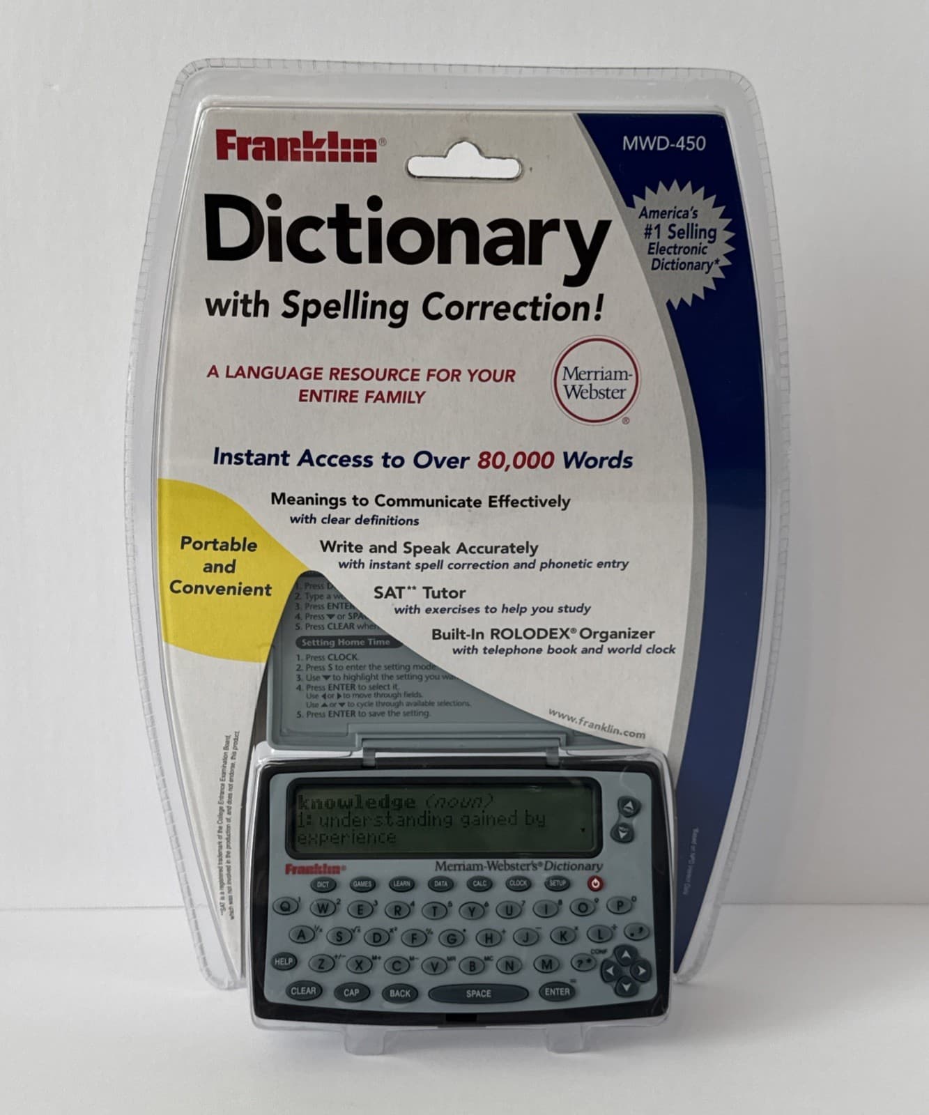 Franklin MWD-450 Dictionary W/ Spell Correction Electronic Marriam Webster NOS