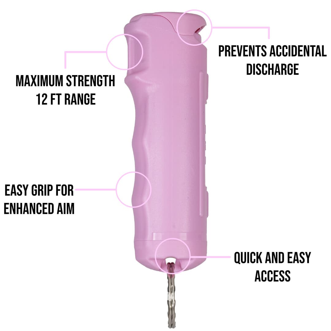 2 PACK Police Magnum pepper spray 1/2oz PINK Flip Top Keychain Defense Security  2