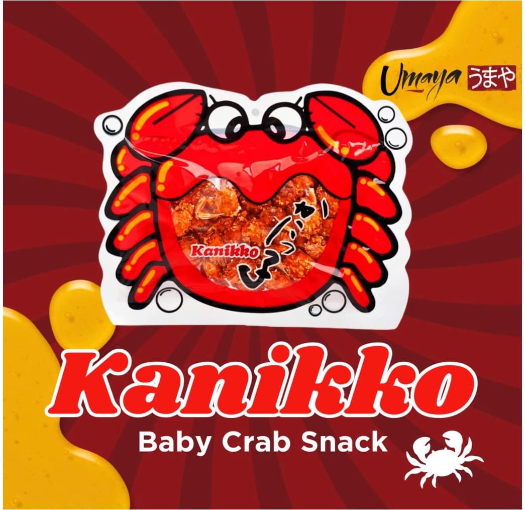 UMAYA Okabe Kanikko - Crunchy Japanese Baby Crabs Snack, Sweet & Savory - 2.3 oz 2
