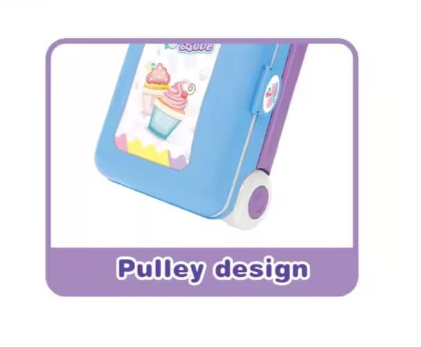 31-Piece Dessert Suitcase Play Set for Kids–Portable Ice Cream Shop w/ Backpack 4