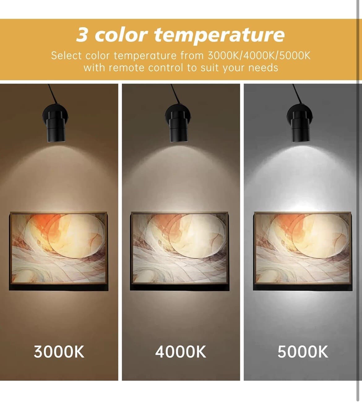 Indoor Spotlight for Plants Plug in 5W 500LM 120V Dimmable Accent Light 4 Pack 4