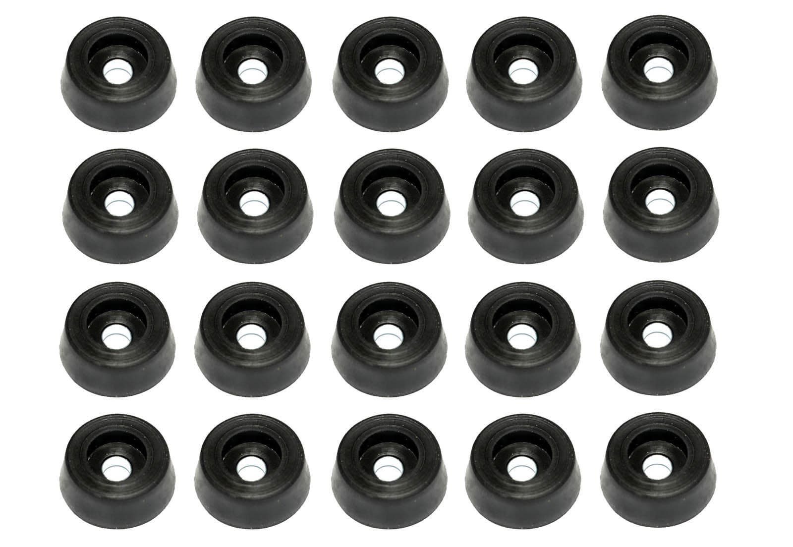 20 SMALL ROUND RUBBER FEET w/ SCREWS   1/2 W x 1/4 H  - CUTTING BOARDS - US MADE 2