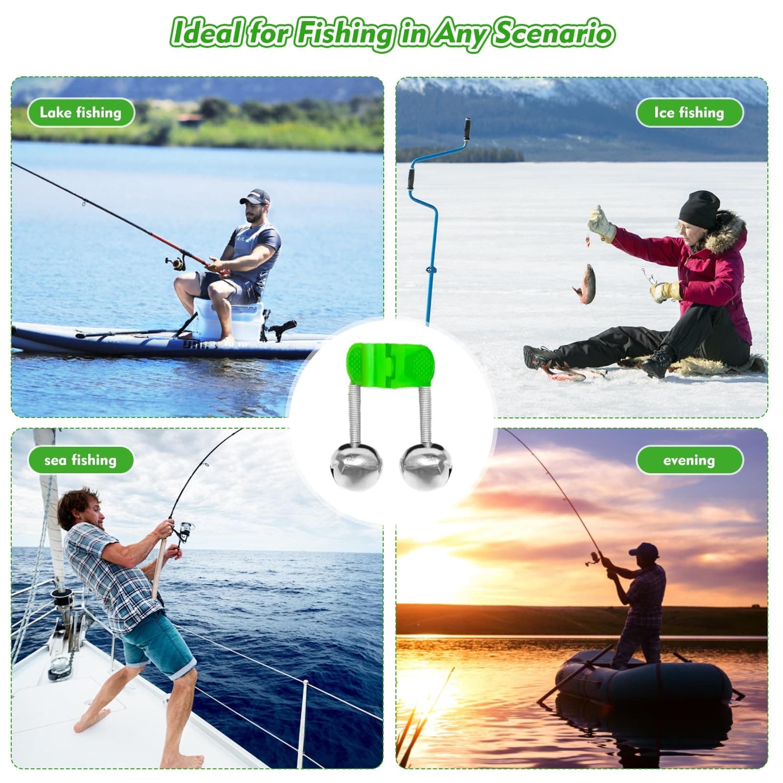 50 Pcs Fishing Bells Dual Alert Fishing Bells for Rods Clip On Fishing Bells 2