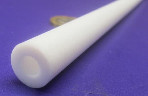 PTFE Teflon Straight Tube 1/2" OD x 1/4" ID x 1/8" Wall x 1 Foot Length 3