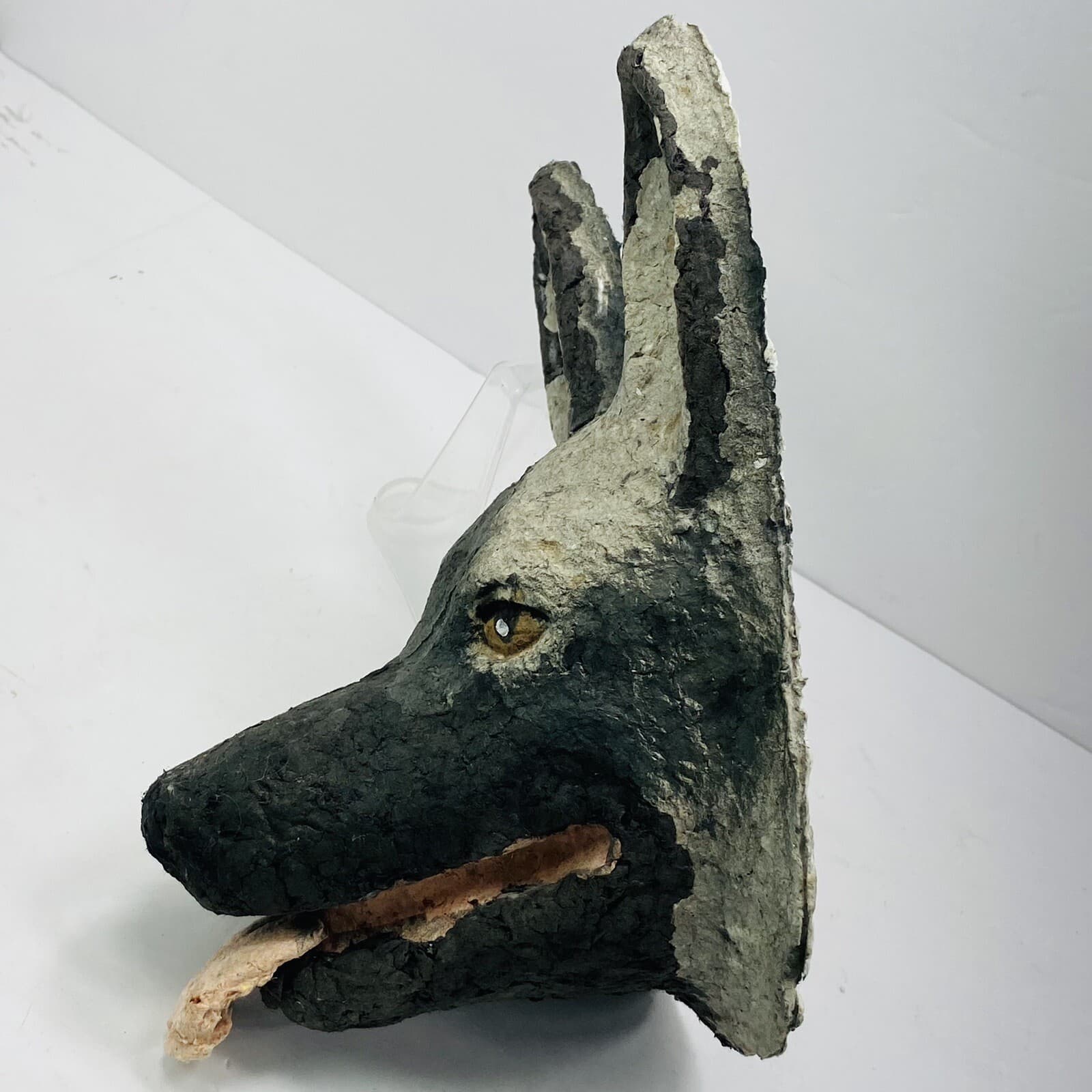 Artisan Crafted  Paper Mâché Dog Masque Mask German Australian Shepherd  Signed 5