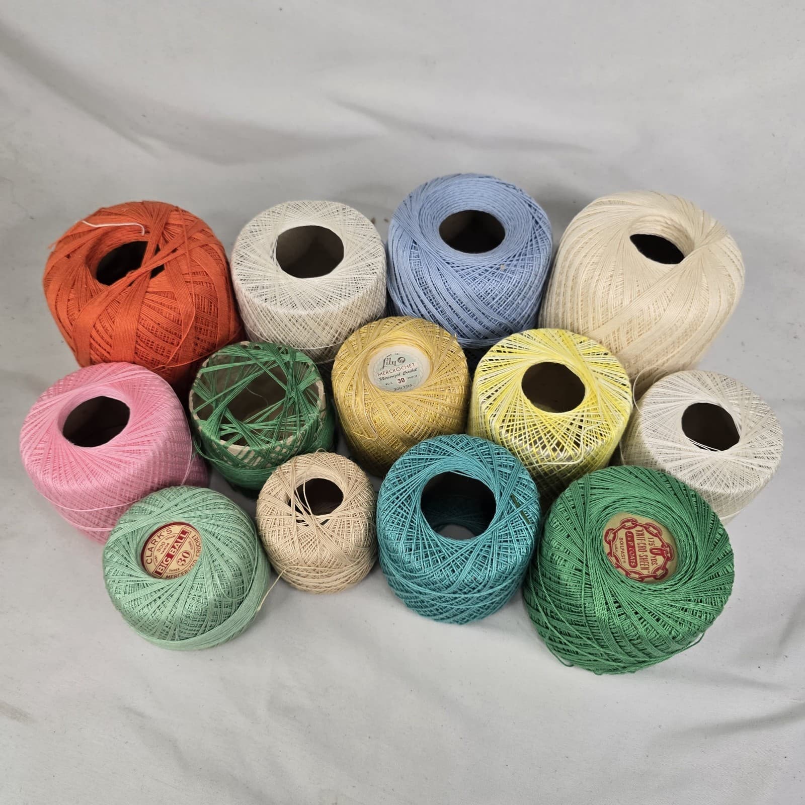 13 Spools of Crochet Thread Mix Variety Colors 2