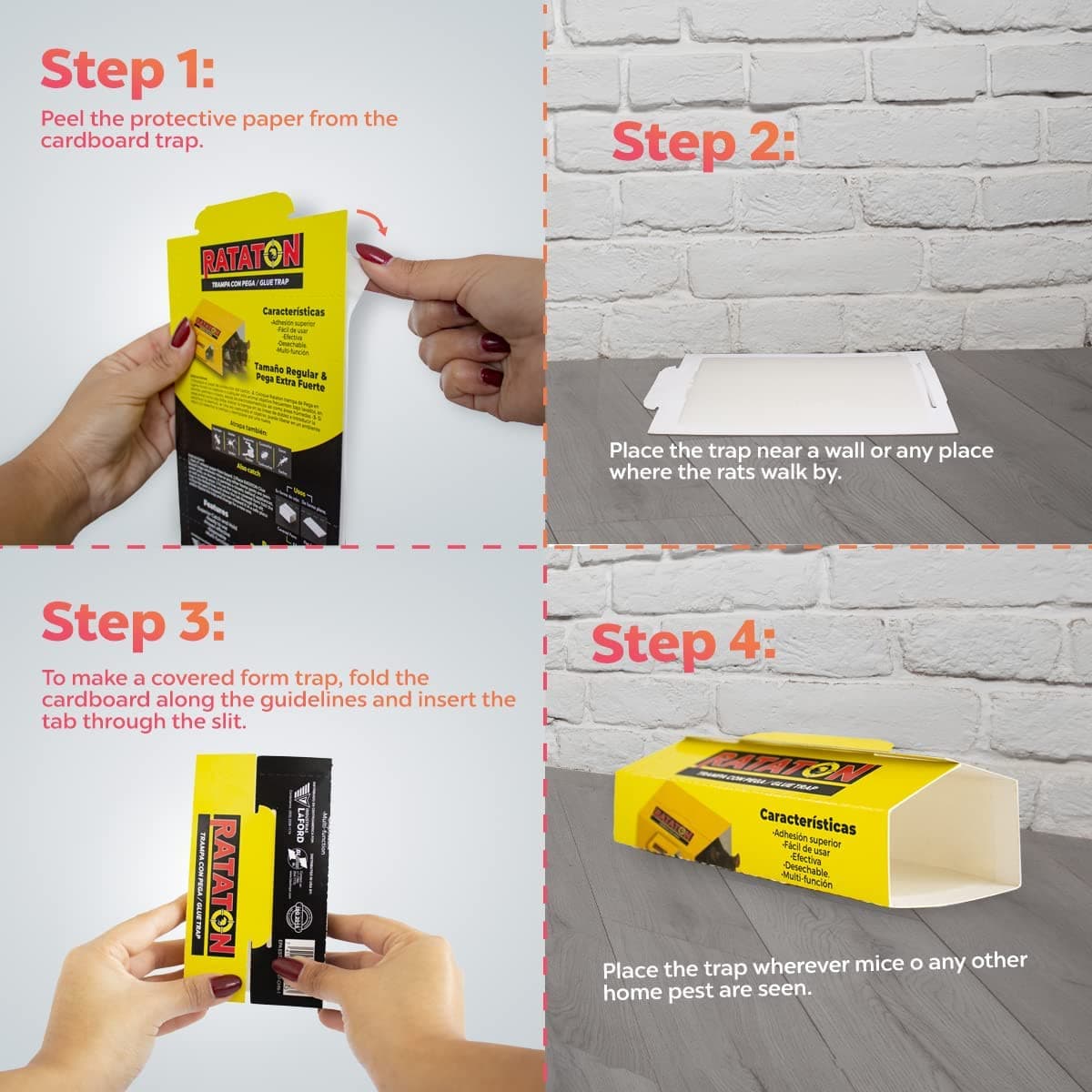 Non Toxic Peanut Butter Scented Glue Trap, 12 Pack - Mice, Insects, Spiders, Bug 6