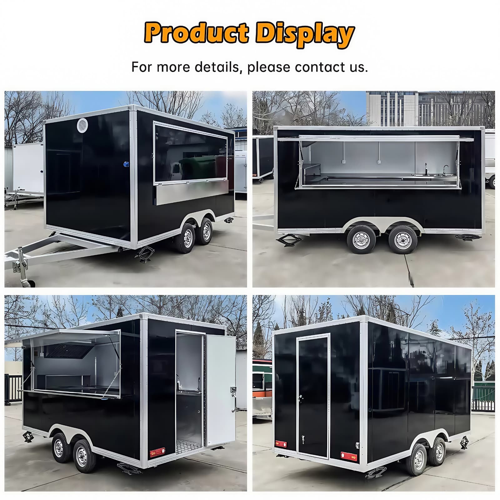 Food Trailer for Sale, Fully Equipped Mobile Food Truck with Kitchen and Refrige 2