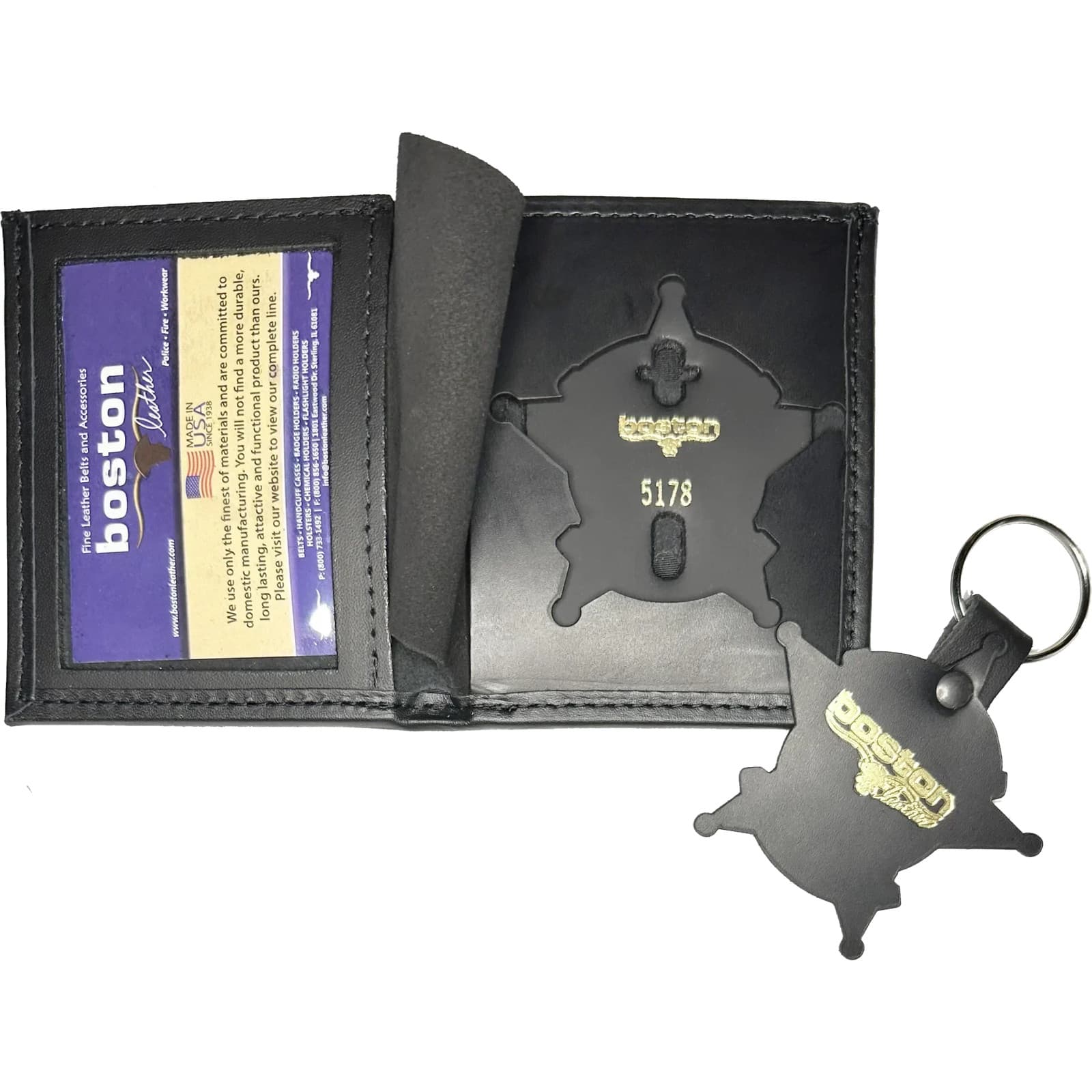 BOSTON LEATHER BOOK STYLE BADGE CASE: 2002 Series Chicago Police Retired Star...