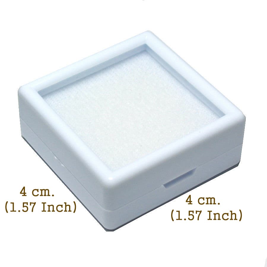 80 PCS OF TOP GLASS PLASTIC GEMSTONE JEWELRY DISPLAY JAR BOX WHITE Size 4x4 CM 3