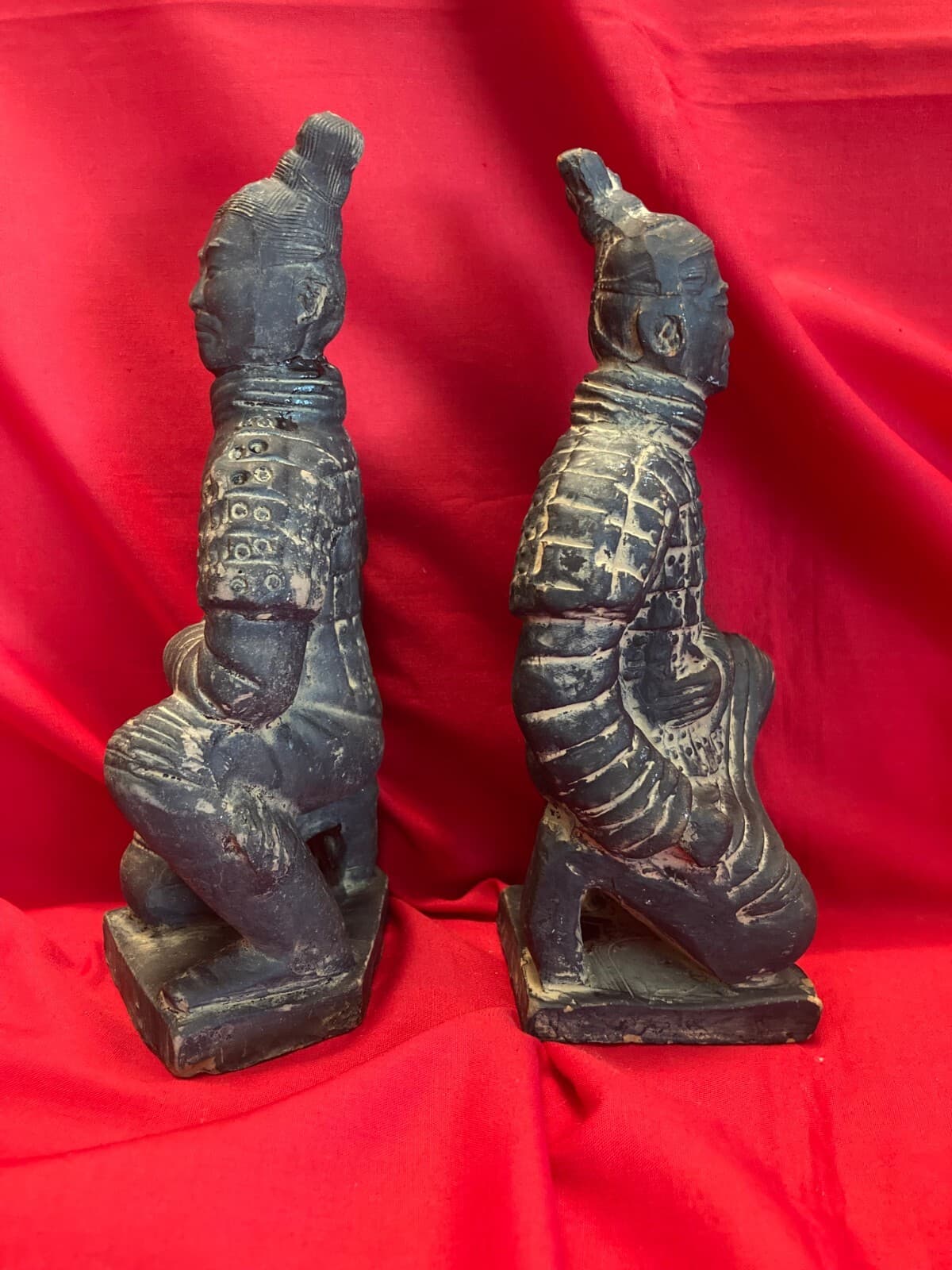 Lot of 2 Vintage Chinese Qin Shi Huang Terracotta Soldiers Figurines/Statues 4