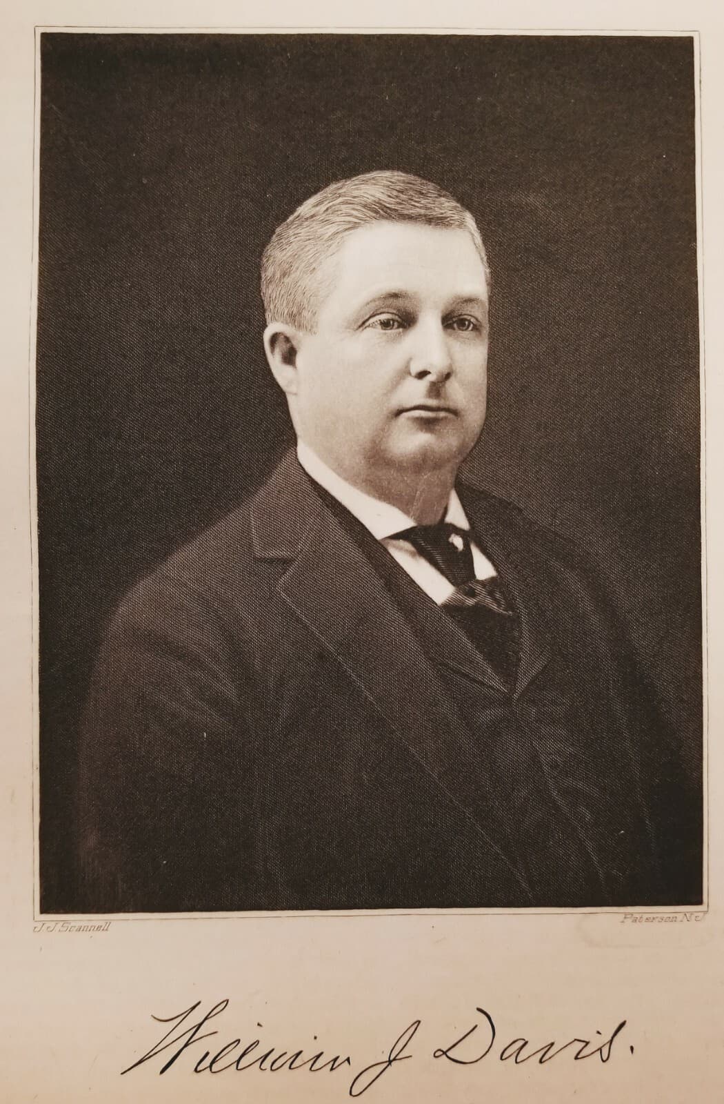 WILLIAM JEROME DAVIS 1923 New Jersey 1st Citizens Steel-Plate Engraving Portrait