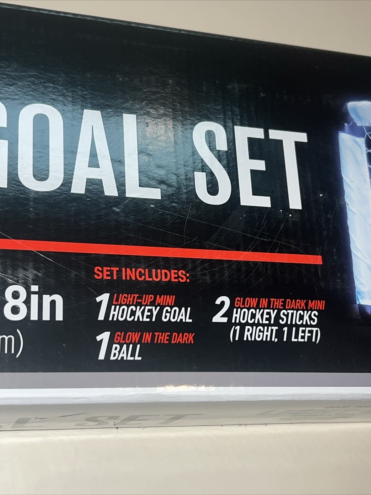 NHL Glow in The Dark Light Up Goal Set, 1 Light Up Hockey Goal 1 Ball 2 Sticks 3
