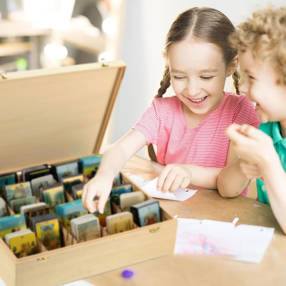 Wooden Card Collection Storage Box Exchange Trade Display Case US STOCK 5