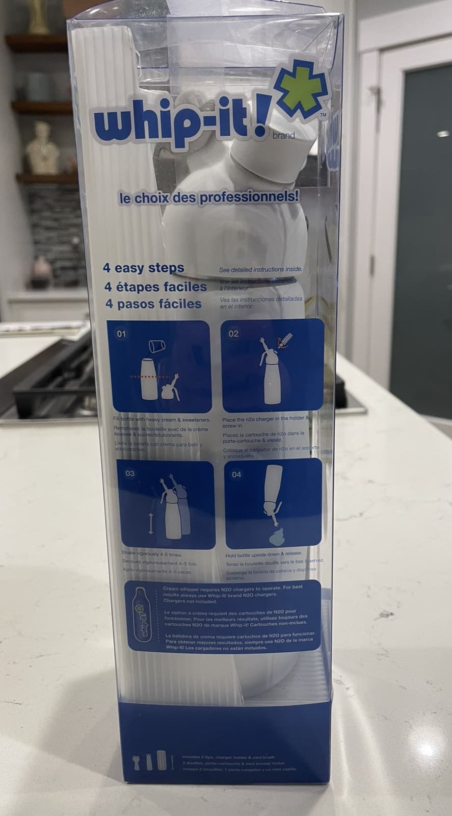 WHIP-IT CREAM WHIPPER DISPENSER .50 L White SV Plus-07 UNUSED W/ATTACHMENTS 4