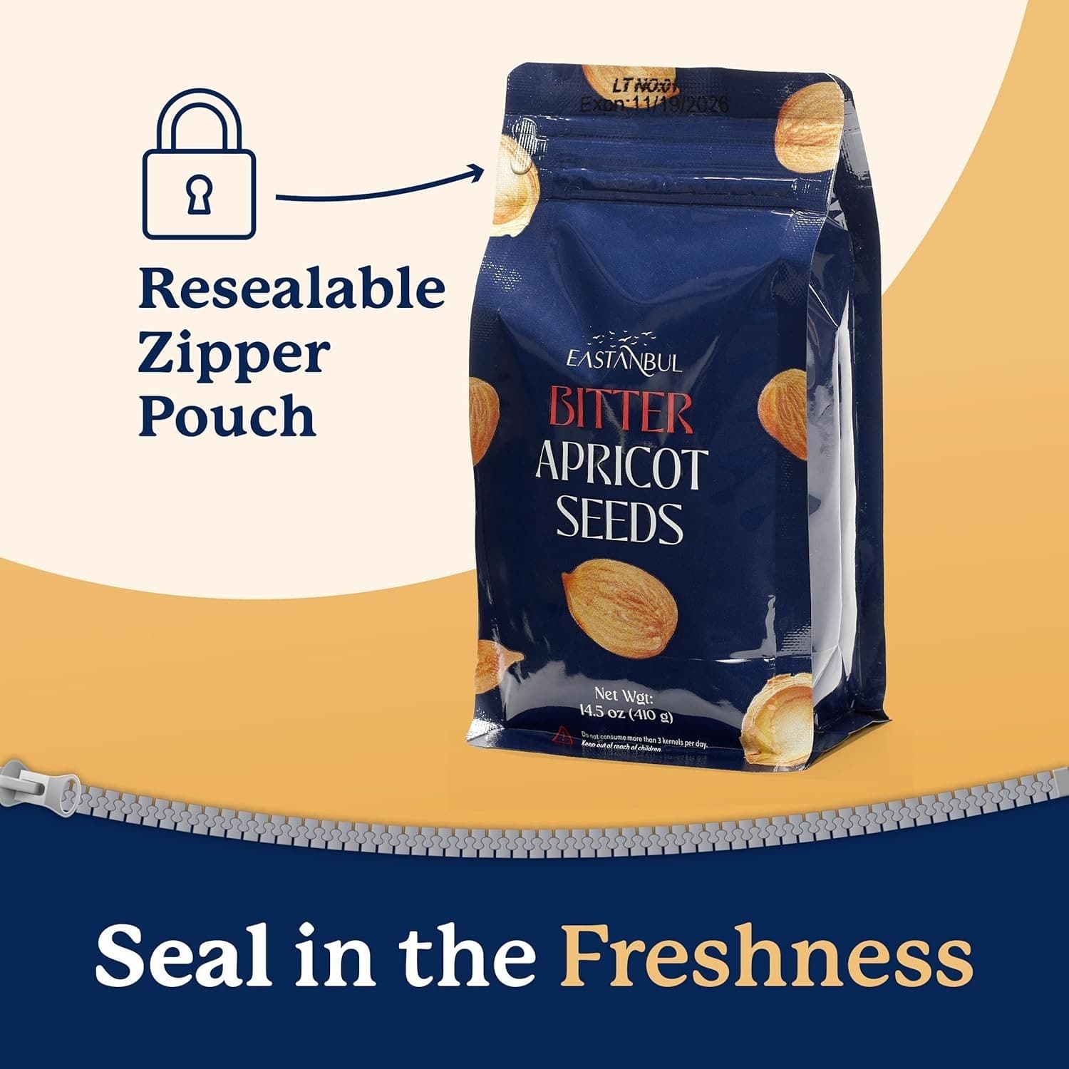 Organic Bitter Raw Apricot Kernel Premium Seeds 14.5oz Gluten Free Vegan USDA 5