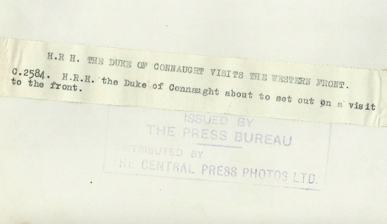 Victoria Press News Photo WW1 Duke of Connaught Prince William Son of Queen 4