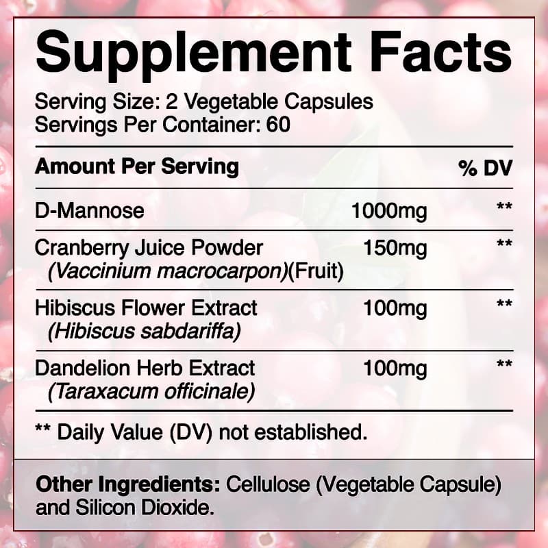 D-Mannose Caps–Urinary Tract Cleanse&Promotes urinary tract Bladder health 120Ct 5