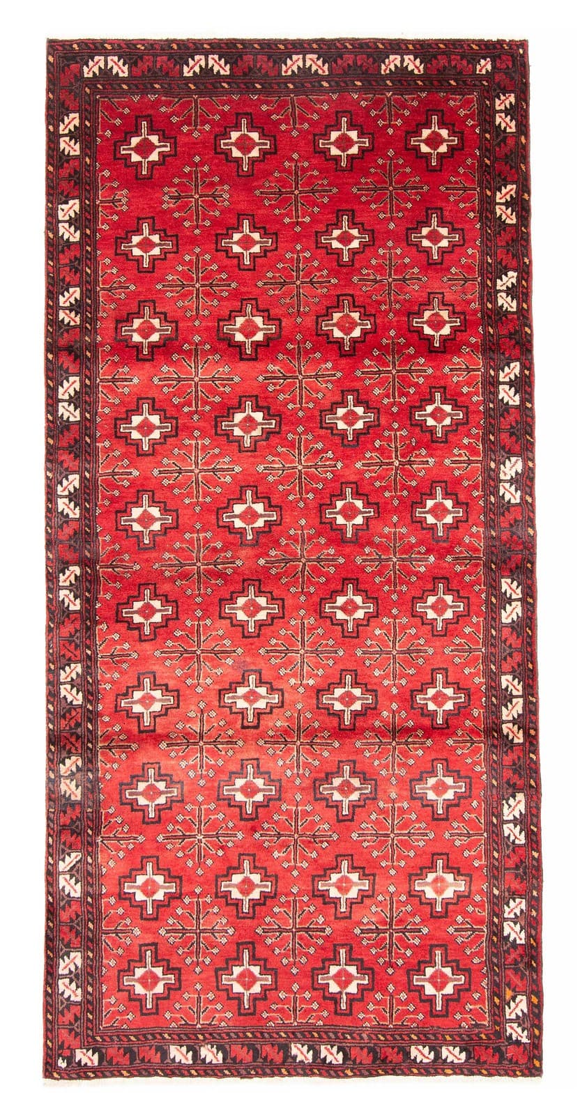 Vintage Hand-knotted Runner Rug 3'10" x 8'2" Traditional Oriental Wool Carpet