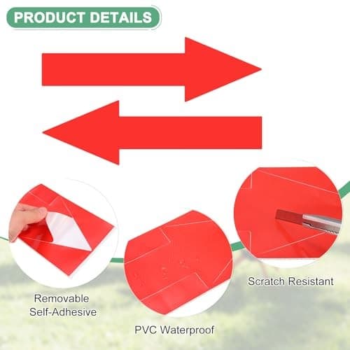4-Pack Arrow Sticker, 12 x 4 Inch/ 300 x 90 mm PVC Waterproof Self-Adhesive Red 2