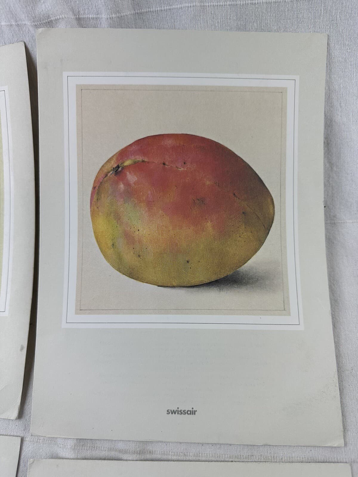 lot 4 Swissair Business Class Menus 1992 Mangosteens Mango Coconut Pomegranates 2