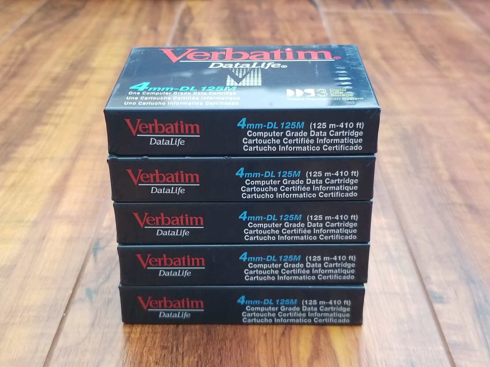 Lot of 5 - Verbatim DataLife 4mm-DL 125M 12GB DDS3 Data Cartridge Tape - NEW 6