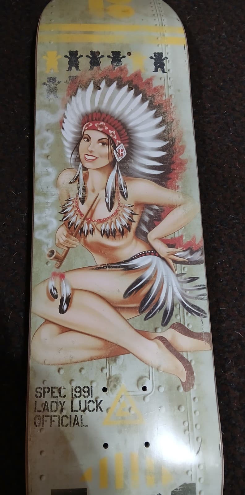 Plan B Torey Pudwill TPud Skateboard Deck Spec 1991 Lady Luck Indian Maiden 3