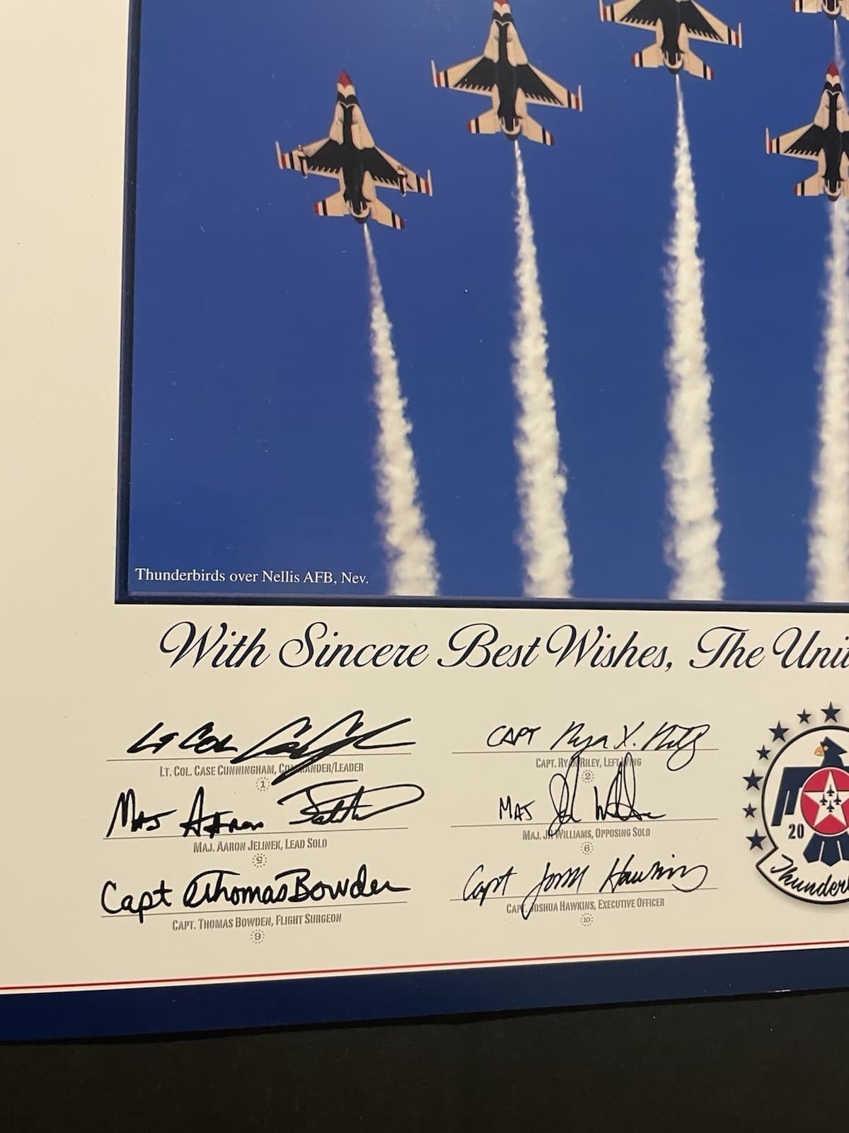 USAF Thunderbirds 2011 Team Print 8 F-16 Jet Formation Nellis AFB Airshow Legend 2