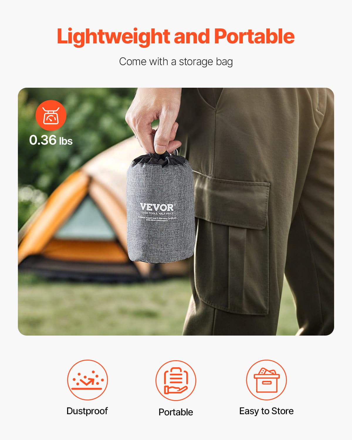 VEVOR Inflatable Camping Pillow Portable Pillow with Machine Washable Cover 6