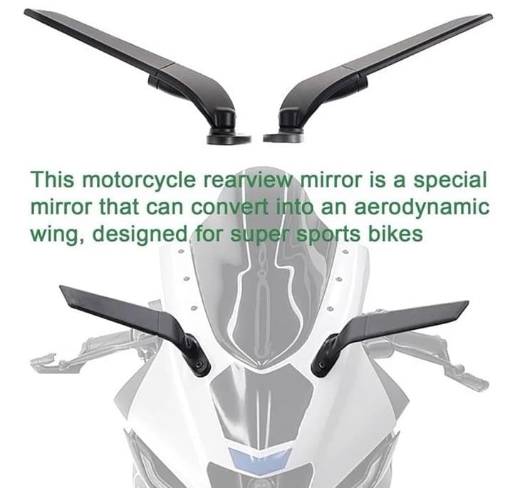 Motorcycle Mirrors Wing Rearview Mirrors Compatible with Ninja-Standard model 4