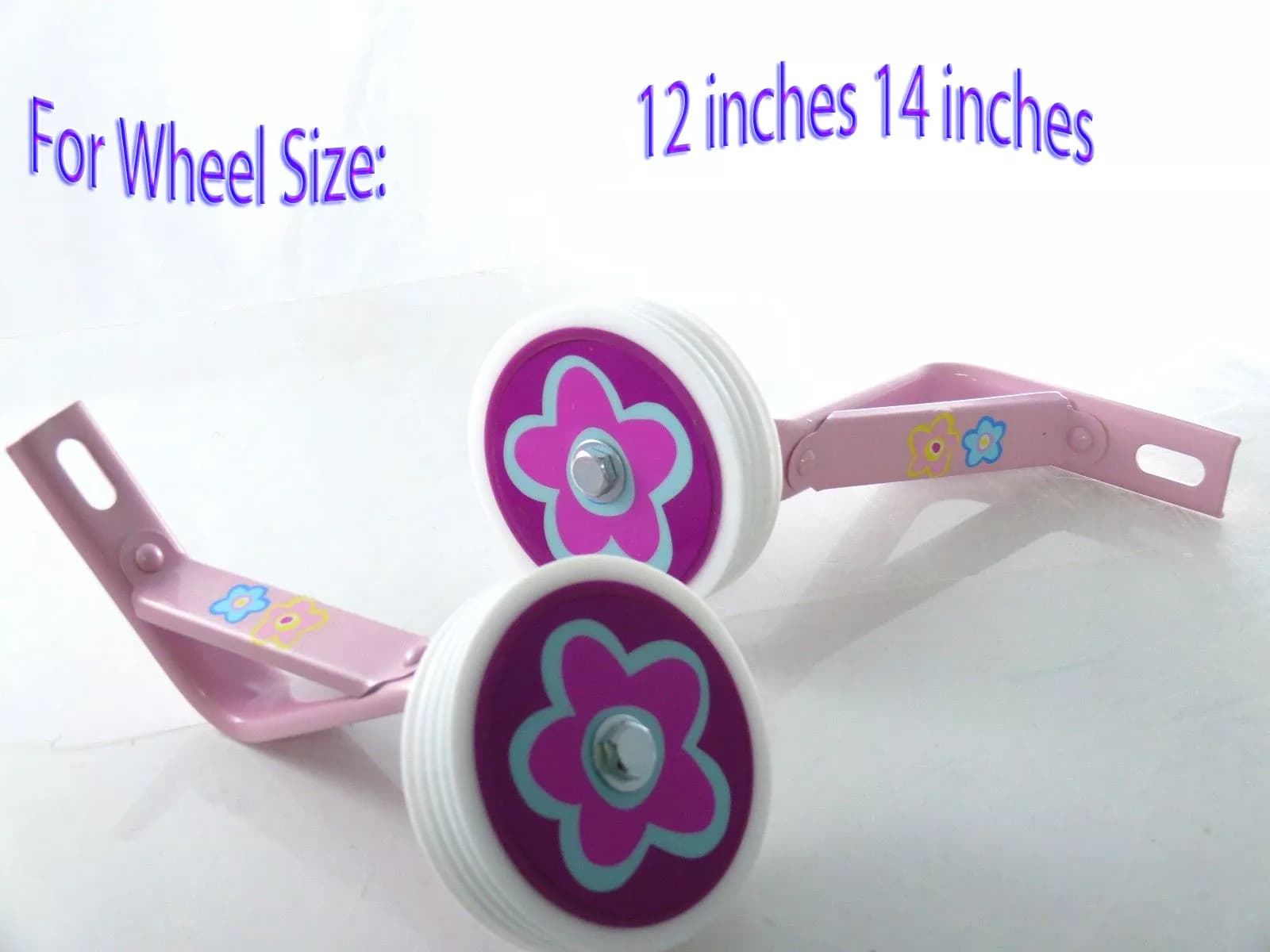  Kids girl Bicycle Heavy Duty Training Wheels for  14"  Bike Children pink 