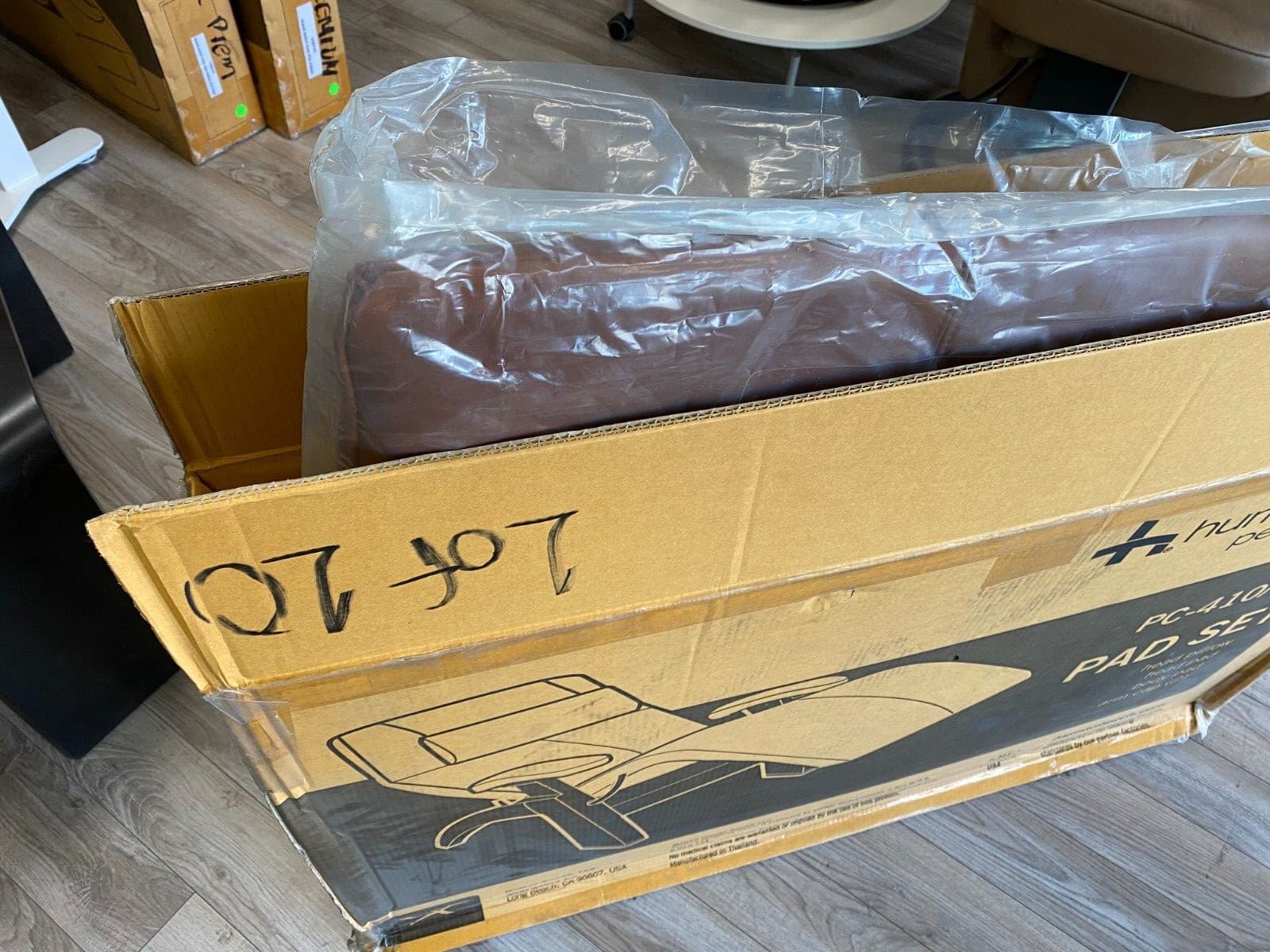 HUMAN TOUCH PC-410 PC-510 PERFECT CHAIR Body Pad Set Only Cognac Premium Leather 4