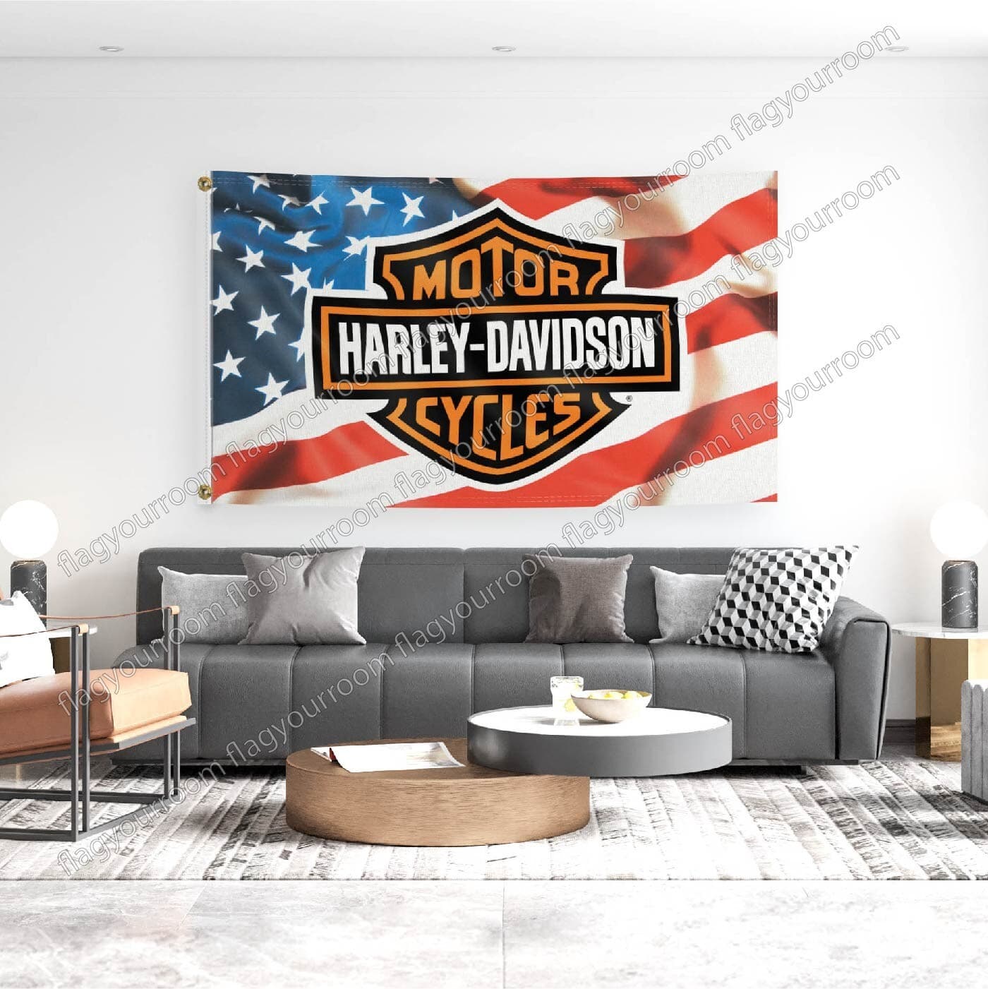 Harley Davidson Banner 3x5 Ft Flag USA Flag Large Garage FREE Shipping USA 2