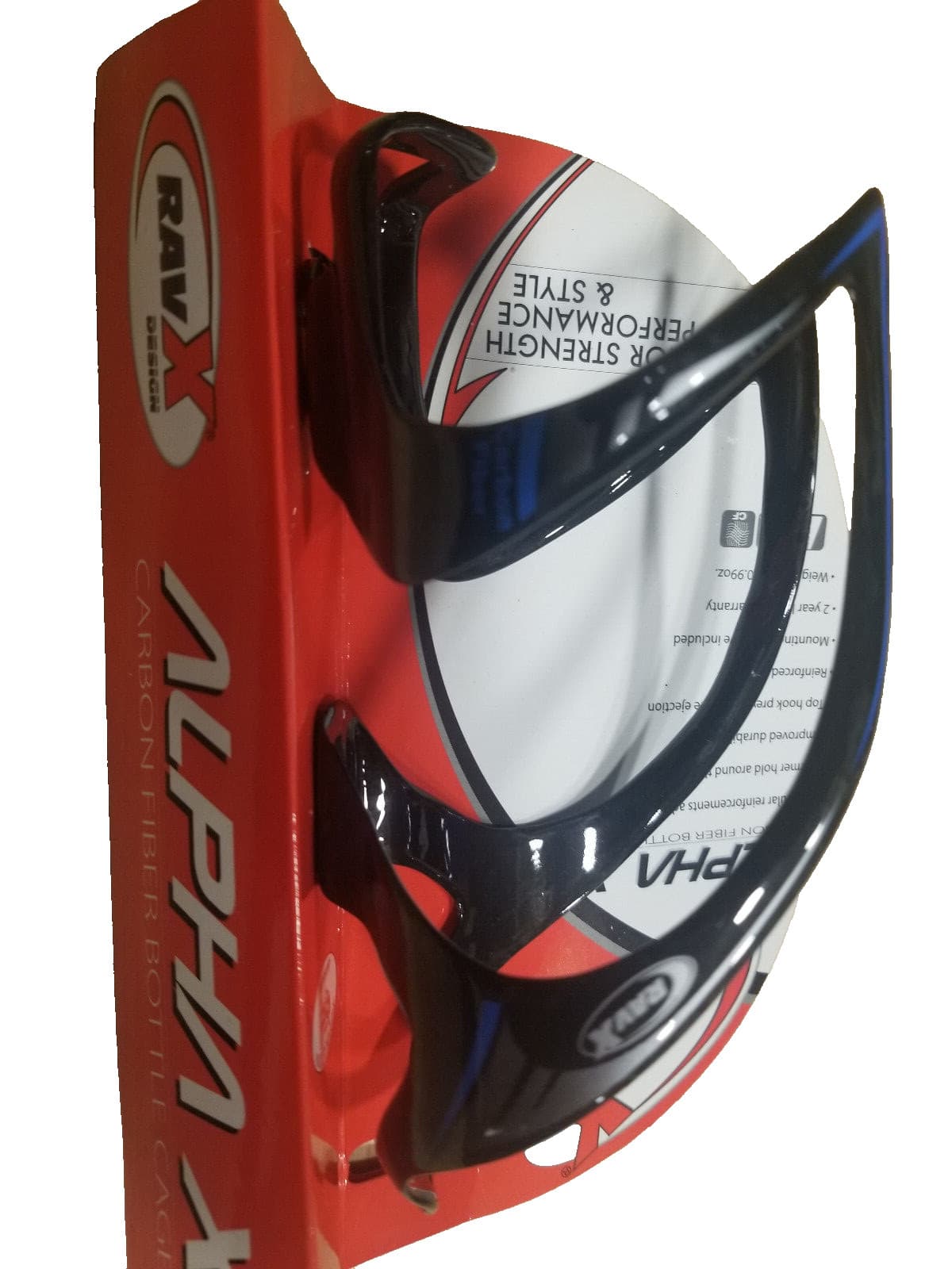 RavX Alpha X Carbon Fiber Water Bottle Cage Blue / Black tubular reinforcement 2